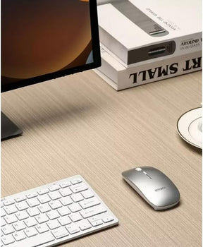 Mouse Sem Fio Branco- Wireless Bluetooth Win/Mac/Linux/Ios/Android